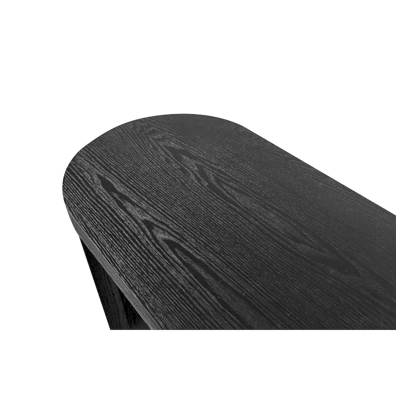 Console 60 po à plateau épais et pieds courbés – Noir