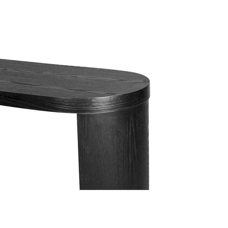 Console 60 po à plateau épais et pieds courbés – Noir