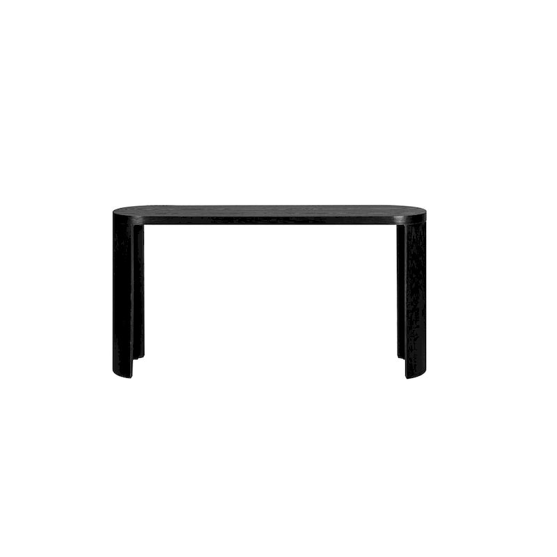 Console 60 po à plateau épais et pieds courbés – Noir
