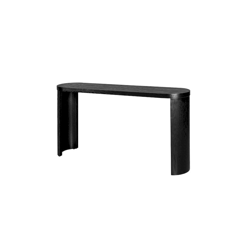 Console 60 po à plateau épais et pieds courbés – Noir