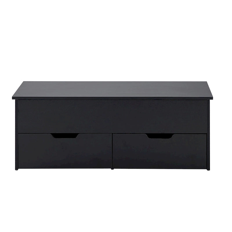 Table basse relevable avec compartiment de rangement caché et 2 tiroirs