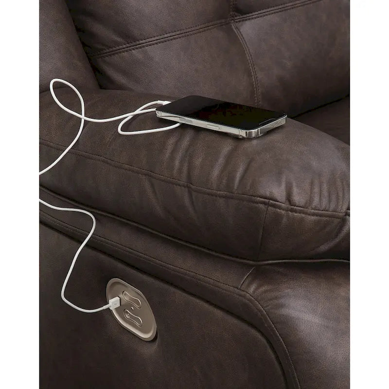 Causeuse sectionnelle inclinable électrique 2 places en similicuir