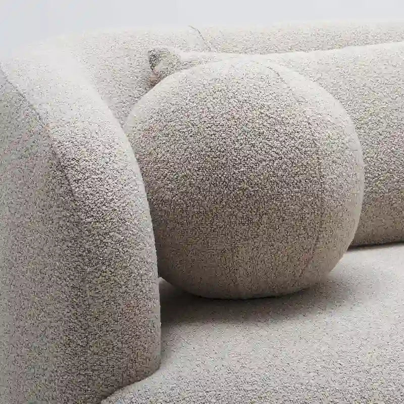 Canapé 3 places en tissu bouclé de 85 po avec coussins d'appoint