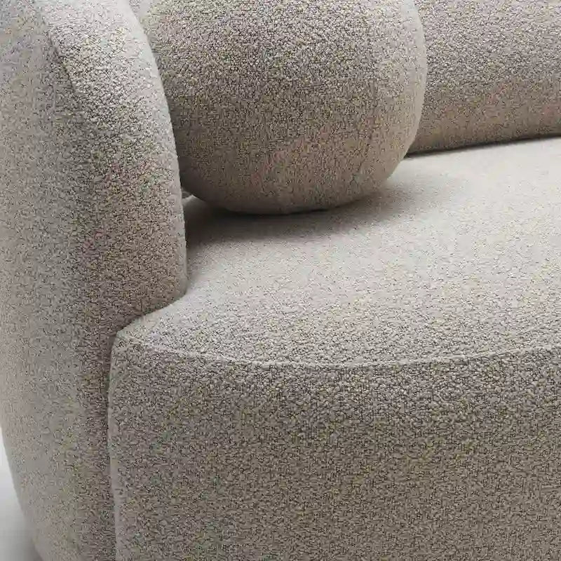 Canapé 3 places en tissu bouclé de 85 po avec coussins d'appoint