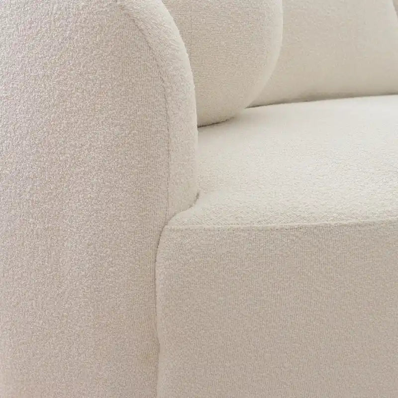 Canapé 3 places en tissu bouclé de 85 po avec coussins d'appoint