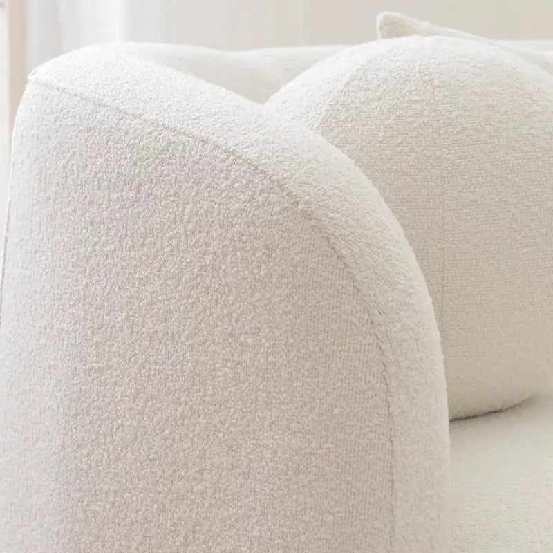 Canapé 3 places en tissu bouclé de 85 po avec coussins d'appoint
