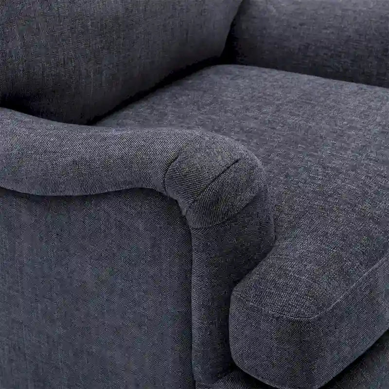 Fauteuil d'appoint rembourré à accoudoirs arrondis avec pieds en bois