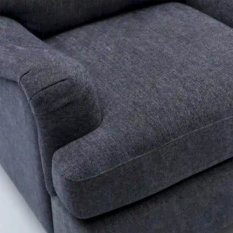 Fauteuil d'appoint rembourré à accoudoirs arrondis avec pieds en bois