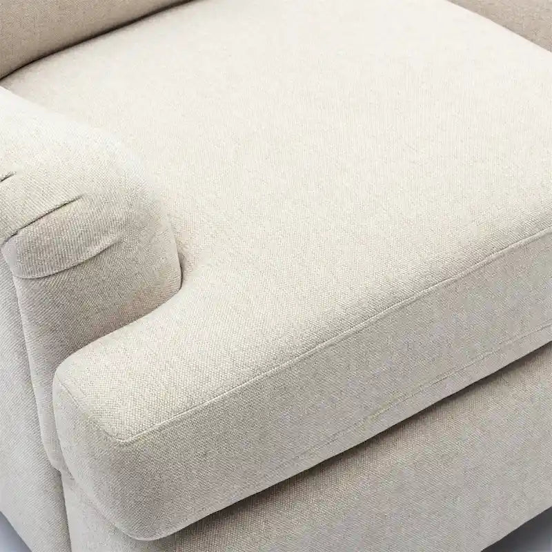 Fauteuil d'appoint rembourré à accoudoirs arrondis avec pieds en bois