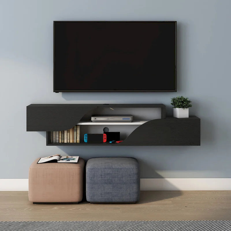 Meuble TV flottant à 2 étagères de 59 pouces