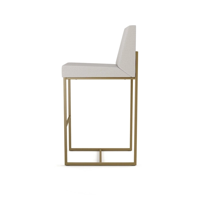 Tabouret de comptoir et de bar contemporain en métal avec assise rembourrée