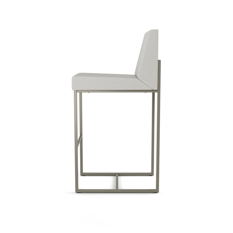Tabouret de comptoir et de bar contemporain en métal avec assise rembourrée