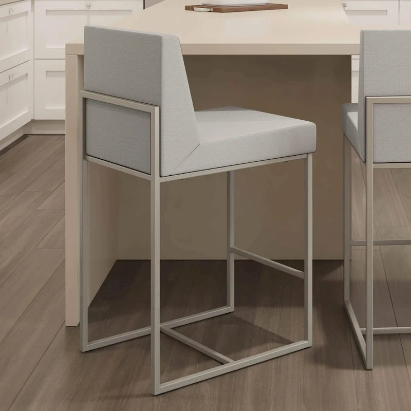 Tabouret de comptoir et de bar contemporain en métal avec assise rembourrée