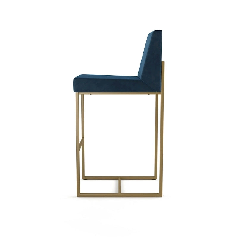 Tabouret de comptoir et de bar contemporain en métal avec assise rembourrée