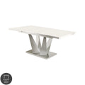 Table de salle à manger extensible blanche ultra-brillante
