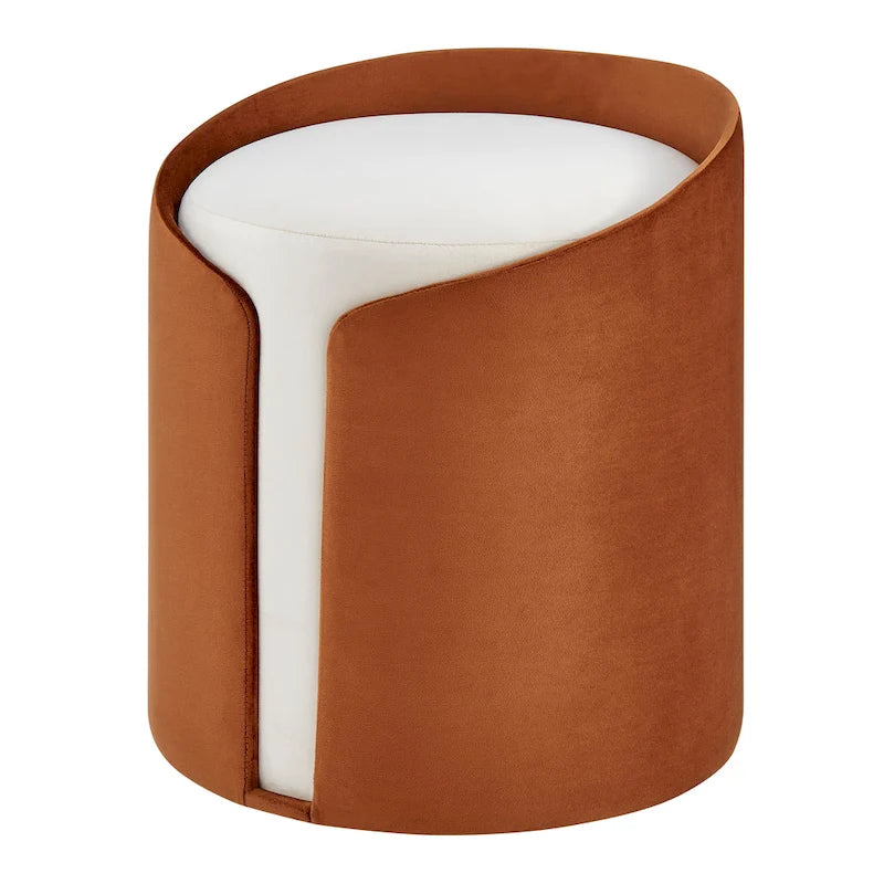 Pouf rond en velours – Repose-pieds, siège et table d'appoint tout-en-un