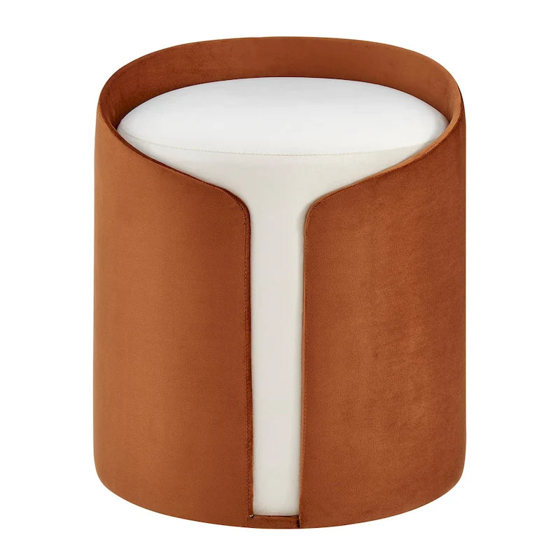 Pouf rond en velours – Repose-pieds, siège et table d'appoint tout-en-un