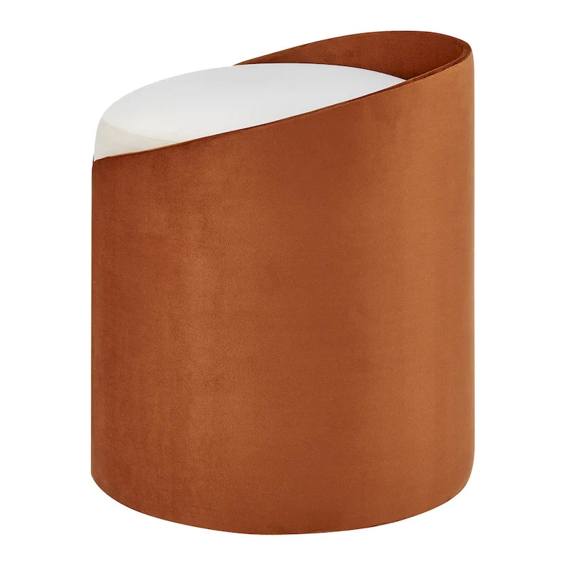 Pouf rond en velours – Repose-pieds, siège et table d'appoint tout-en-un