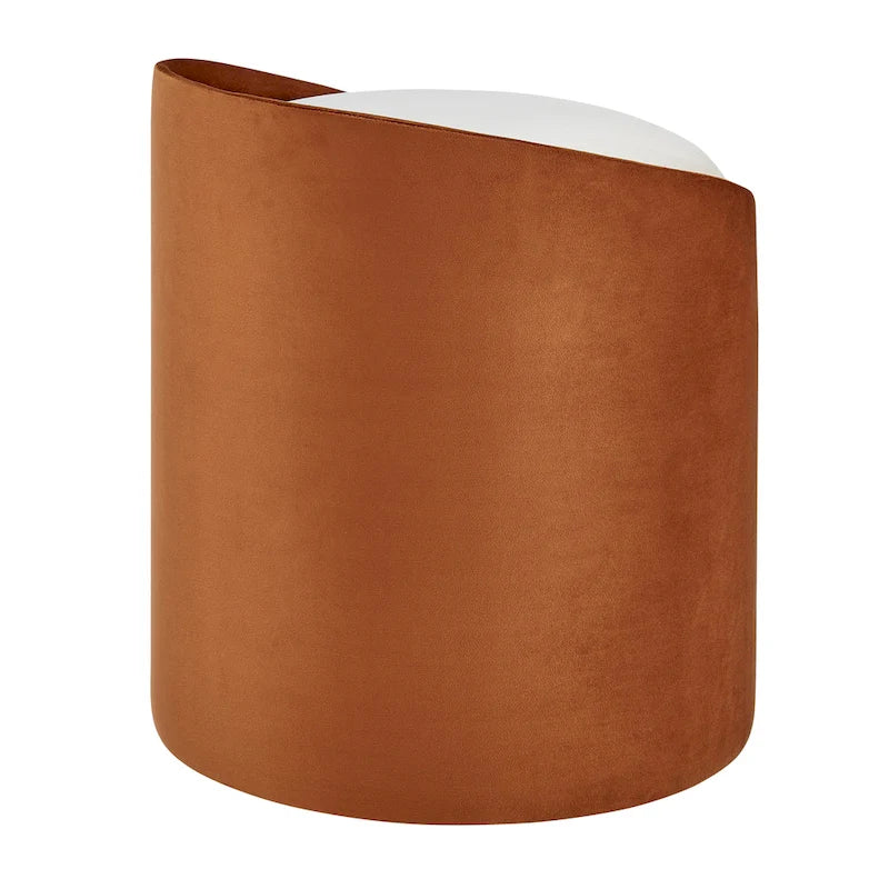 Pouf rond en velours – Repose-pieds, siège et table d'appoint tout-en-un