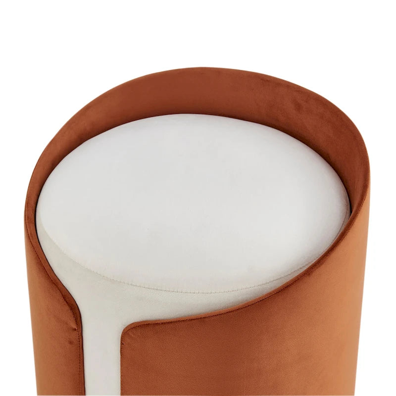 Pouf rond en velours – Repose-pieds, siège et table d'appoint tout-en-un