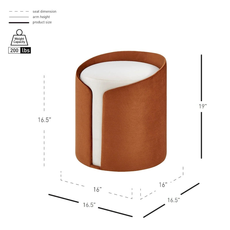 Pouf rond en velours – Repose-pieds, siège et table d'appoint tout-en-un