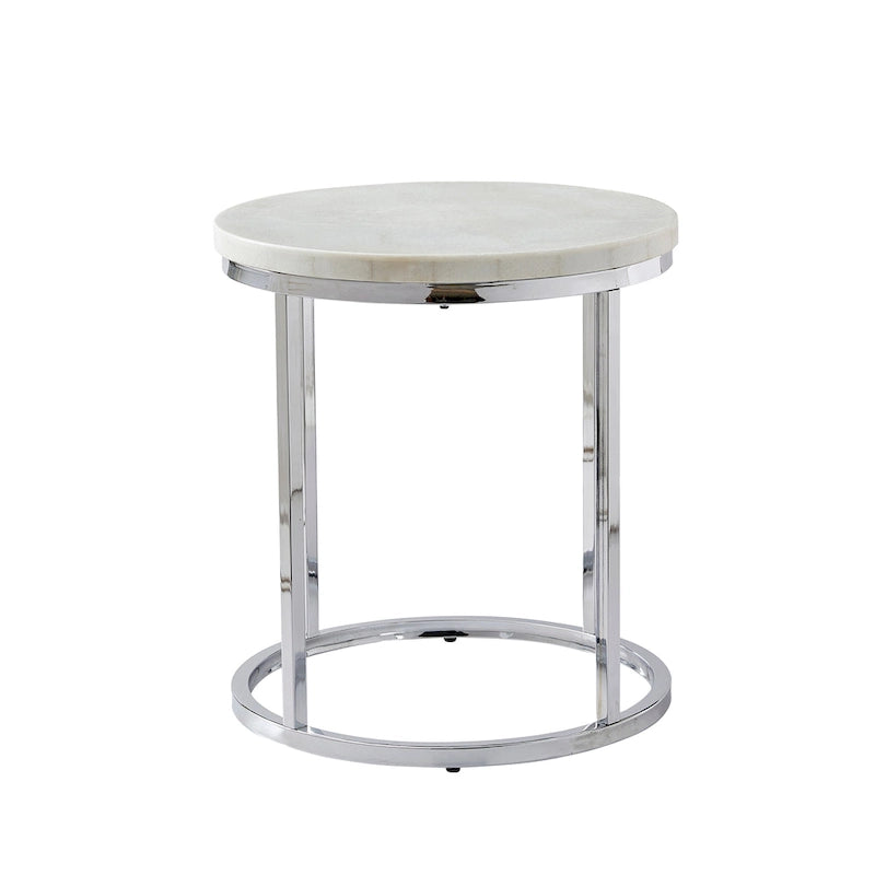 Table d'appoint ronde en marbre blanc