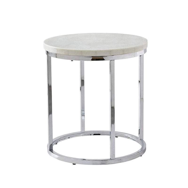 Table d'appoint ronde en marbre blanc