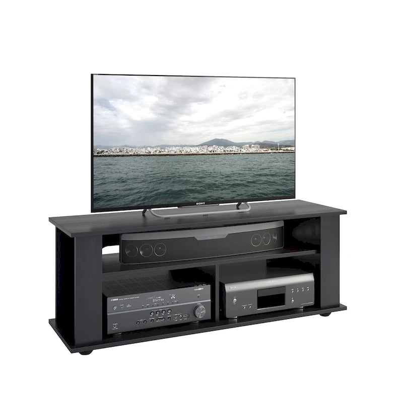 Meuble TV moderne noir pour téléviseurs jusqu'à 55 pouces