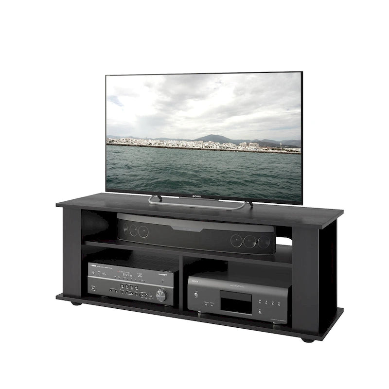 Meuble TV moderne noir pour téléviseurs jusqu'à 55 pouces