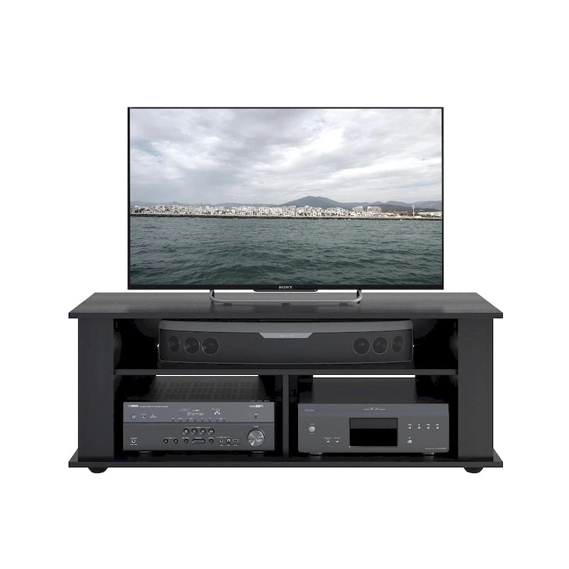 Meuble TV moderne noir pour téléviseurs jusqu'à 55 pouces
