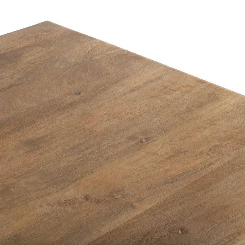 Table de salle à manger rectangulaire en bois de manguier massif avec piètements sculptés – 6 ou 8 places
