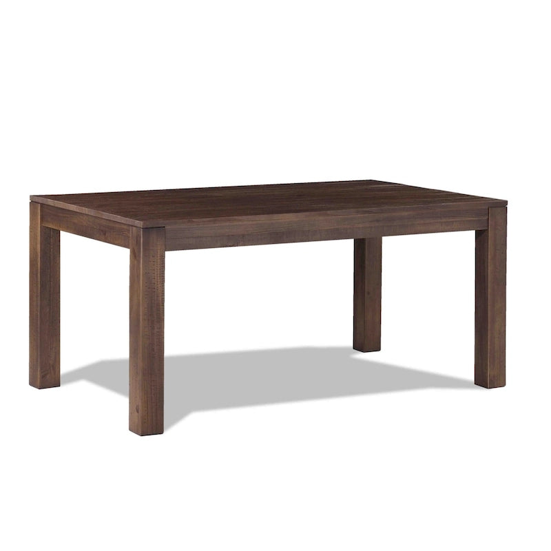 Table à manger rustique en pin massif de 63 po, 6 places, finition vieillie à la main