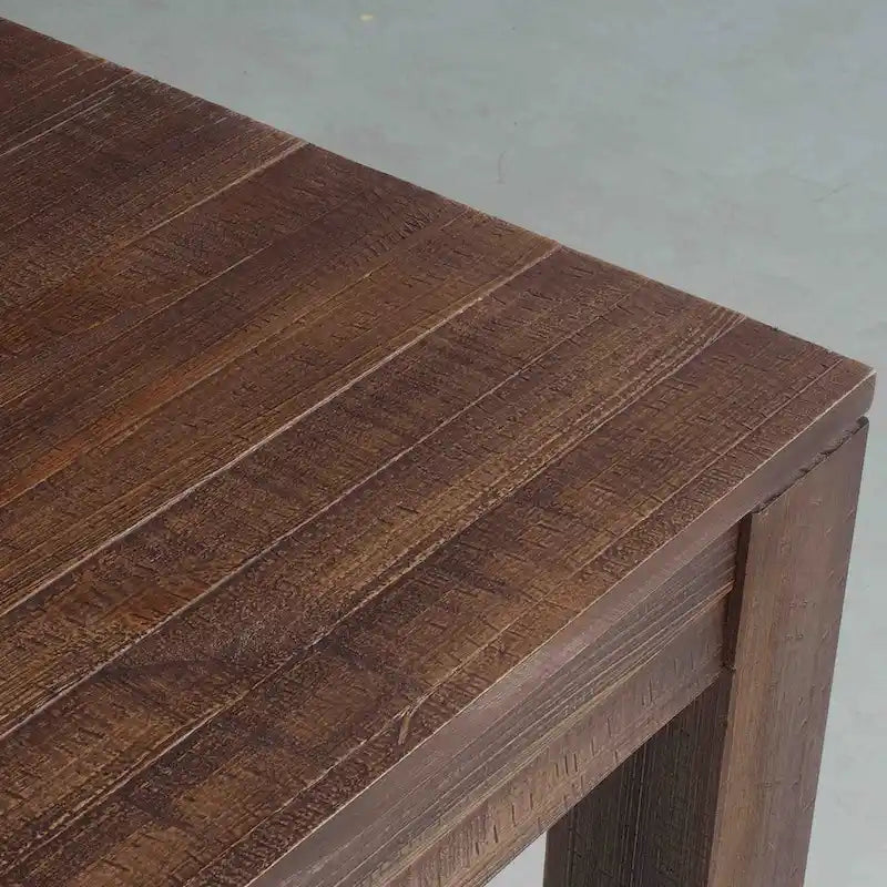 Table à manger rustique en pin massif de 63 po, 6 places, finition vieillie à la main