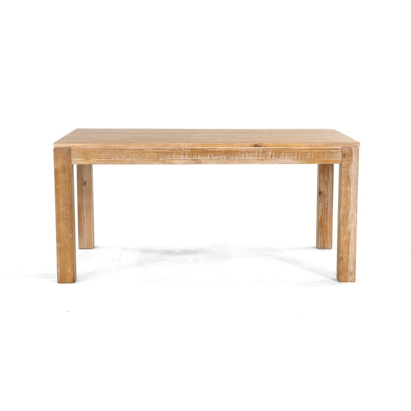 Table à manger rustique en pin massif de 63 po, 6 places, finition vieillie à la main