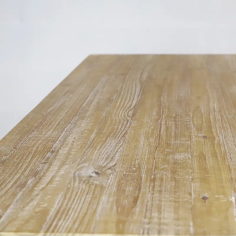 Table à manger rustique en pin massif de 63 po, 6 places, finition vieillie à la main