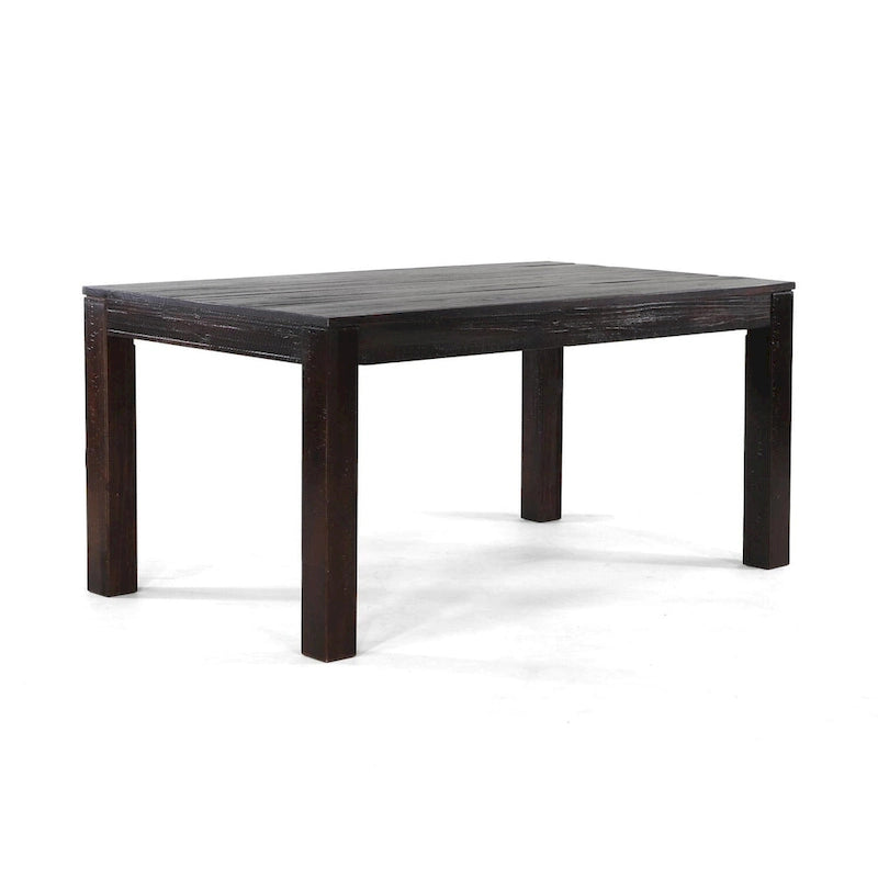Table à manger rustique en pin massif de 63 po, 6 places, finition vieillie à la main