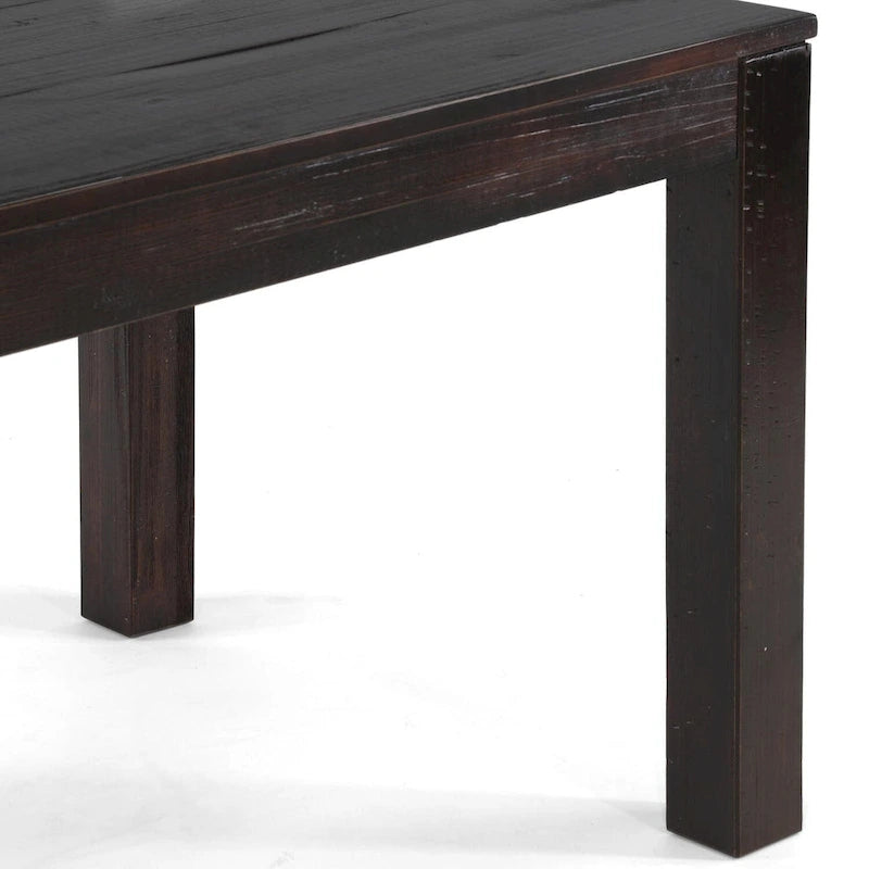 Table à manger rustique en pin massif de 63 po, 6 places, finition vieillie à la main