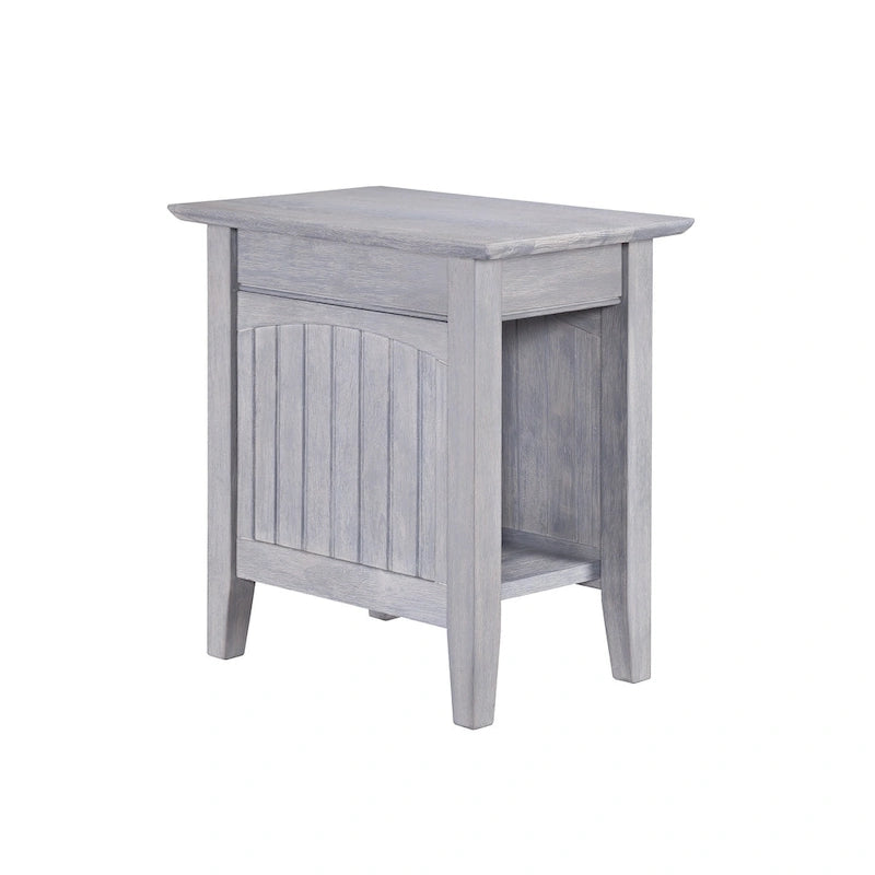 Table d'appoint en perles de bois massif de style cottage vintage