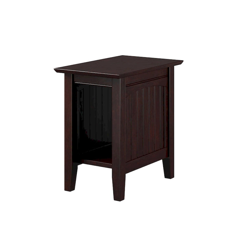Table d'appoint en perles de bois massif de style cottage vintage