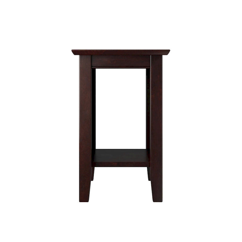 Table d'appoint en perles de bois massif de style cottage vintage