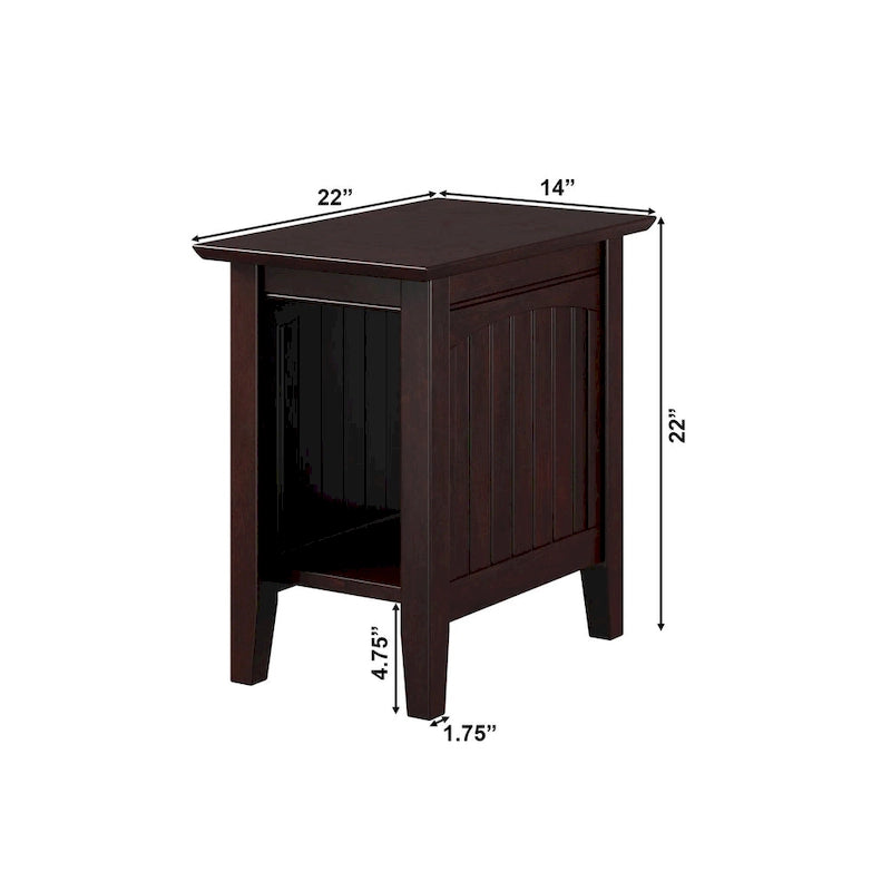 Table d'appoint en perles de bois massif de style cottage vintage