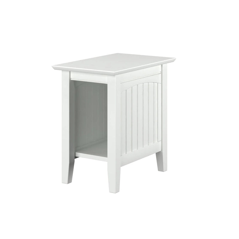 Table d'appoint en perles de bois massif de style cottage vintage