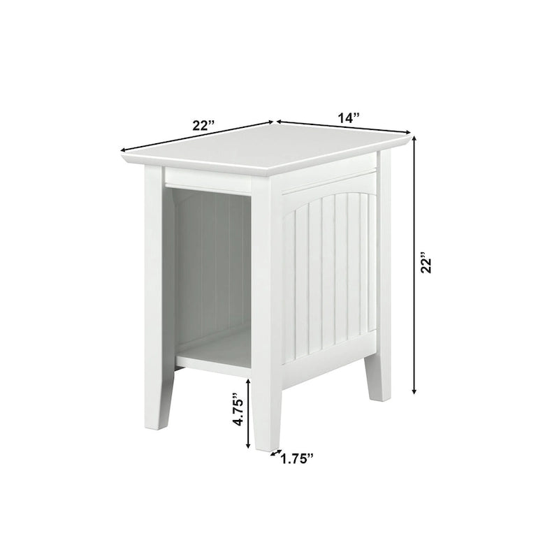 Table d'appoint en perles de bois massif de style cottage vintage