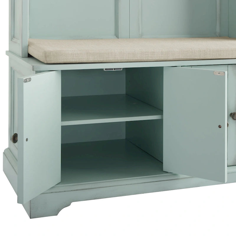 Meuble d'entrée avec rangements, banc et patères