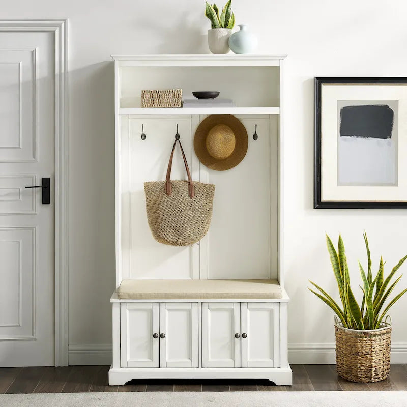 Meuble d'entrée avec rangements, banc et patères