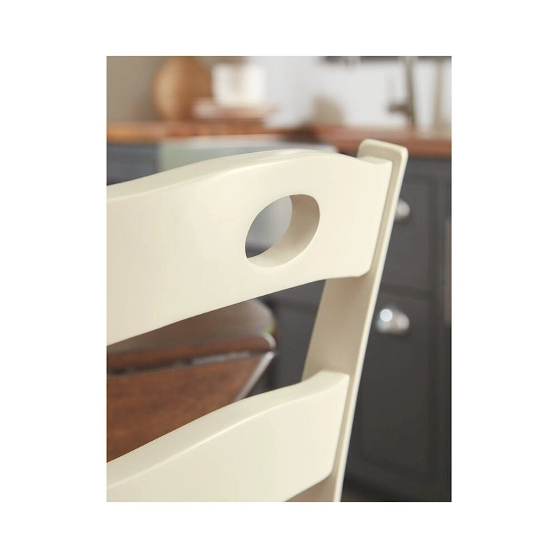 Chaises de salle à manger à barreaux ivoire et marron, style cottage décontracté