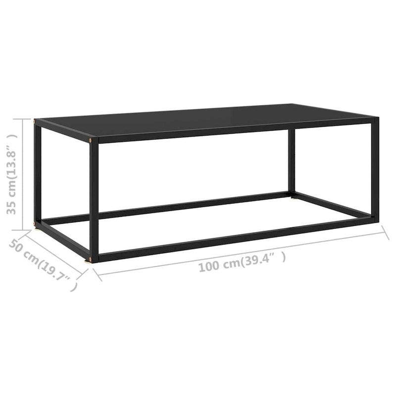 Table basse en verre trempé noir — Design moderne discret