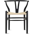Chaise de salle à manger en bois massif et corde de papier tressée à dossier en Y
