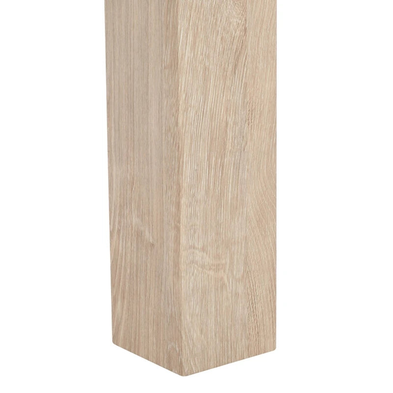 Table basse moderne avec plateau imitation béton et pieds colonnes