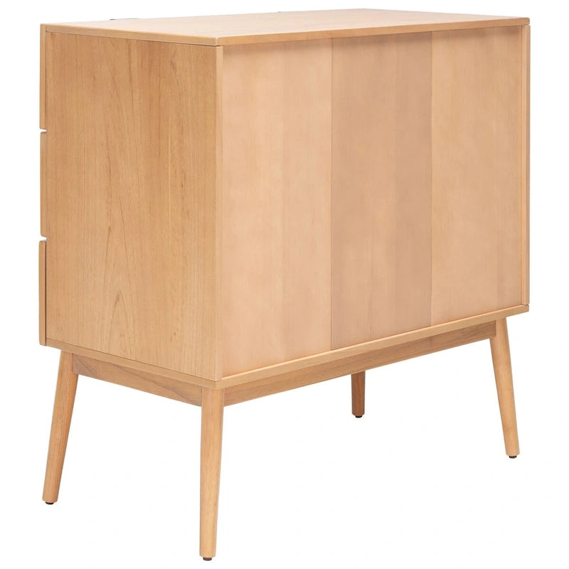 Commode d'appoint en rotin à 3 tiroirs, style Mid-Century